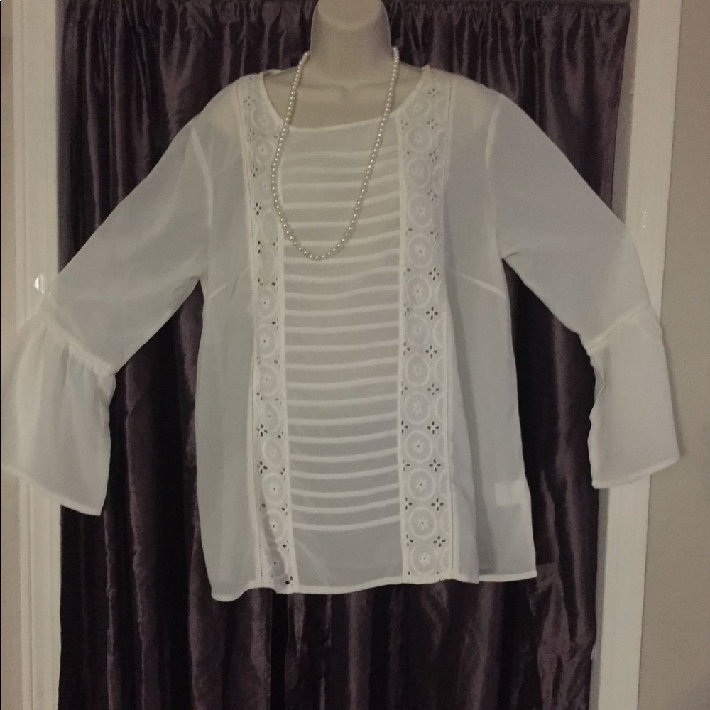 Women’s plus sz xl cream dress top sweet magnolia